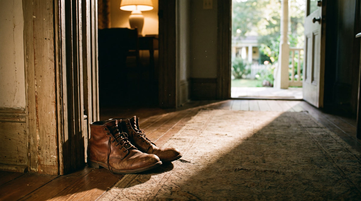Vintage Leather Boots in Golden Light Art