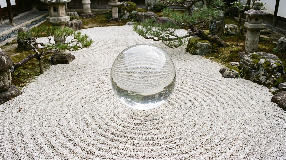 Zen Garden Sphere Wall Art - Calming Crystal Meditation