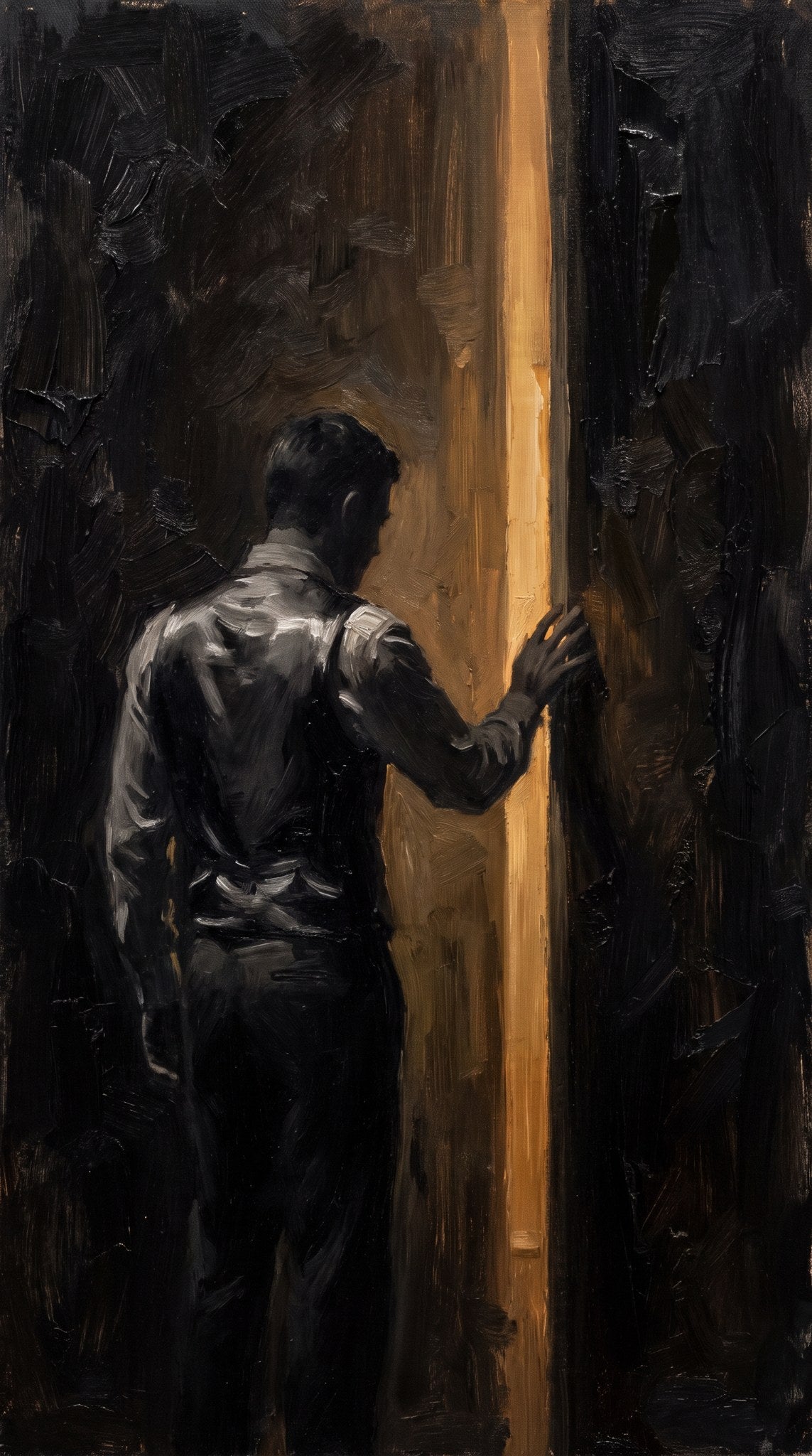 The Golden Threshold Moody Oil Art Print