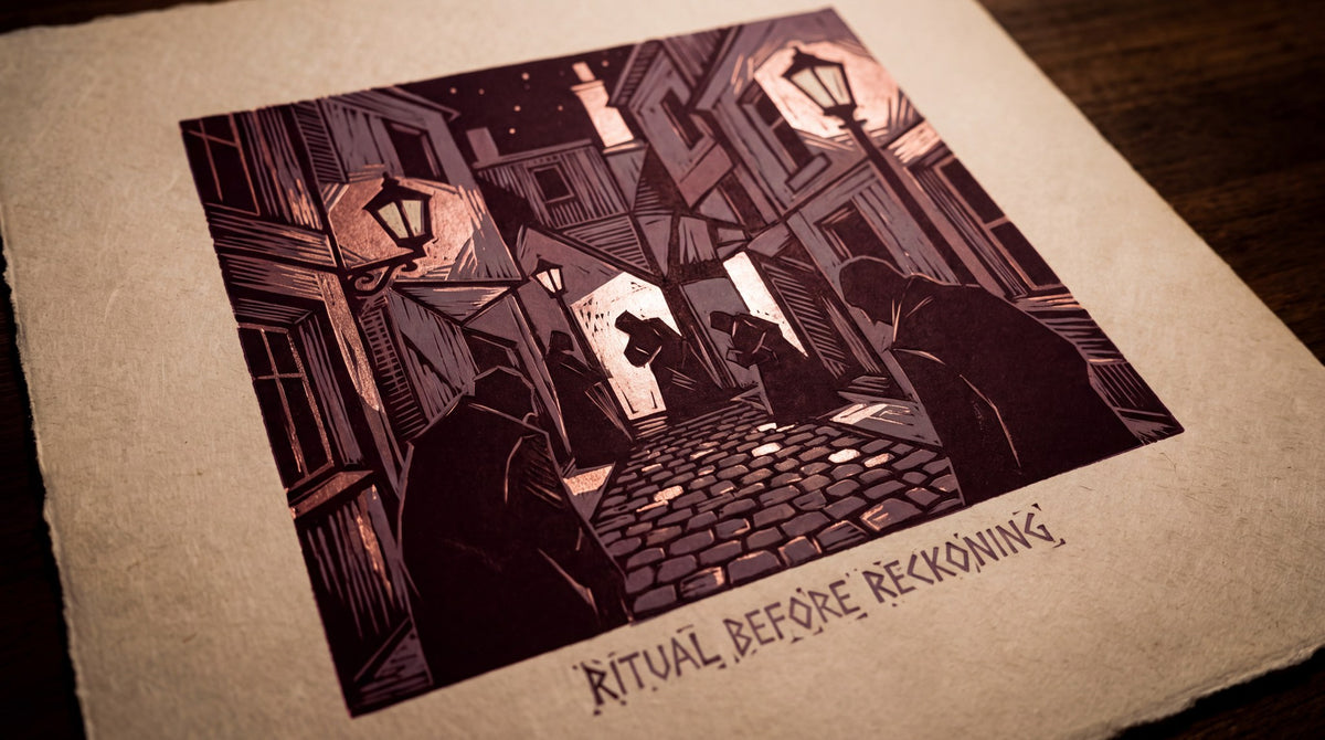 Ritual Before Reckoning Linocut Art