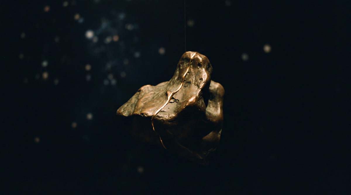 Golden Vein Bronze Stone Minimalist Art