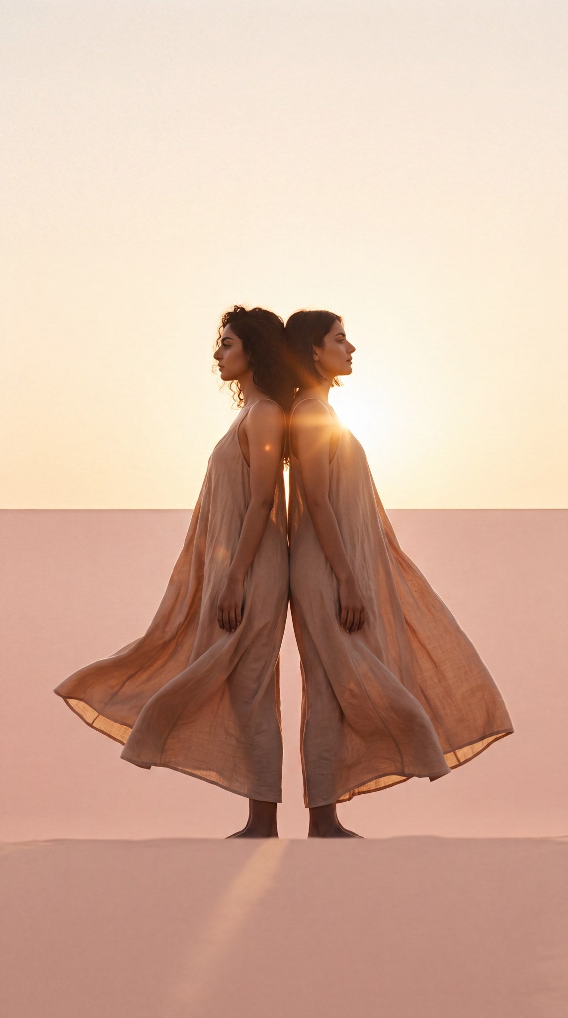 Golden Hour Sisters Aesthetic Desert Art