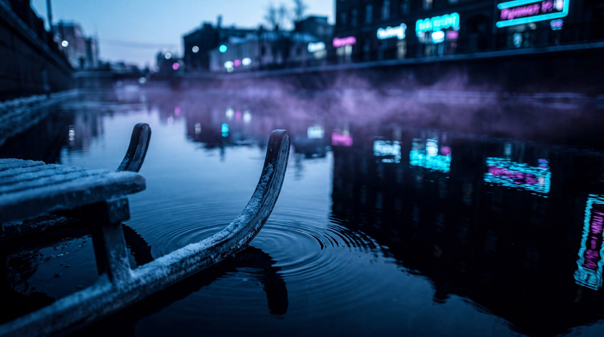 Neon Canal Frostbite Nocturne Wall Art