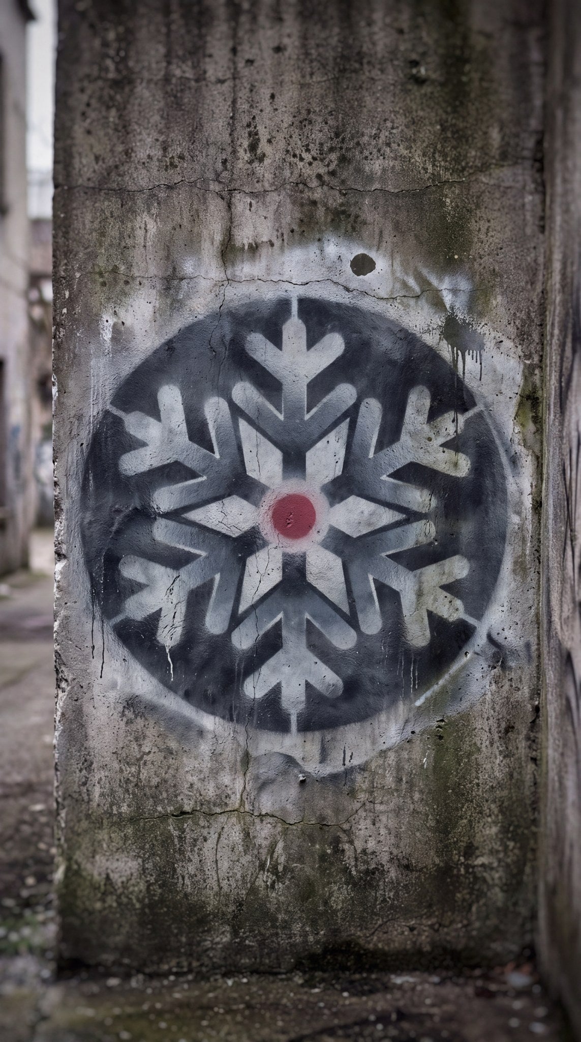 Urban Stencil Geometry on Weathered Concrete