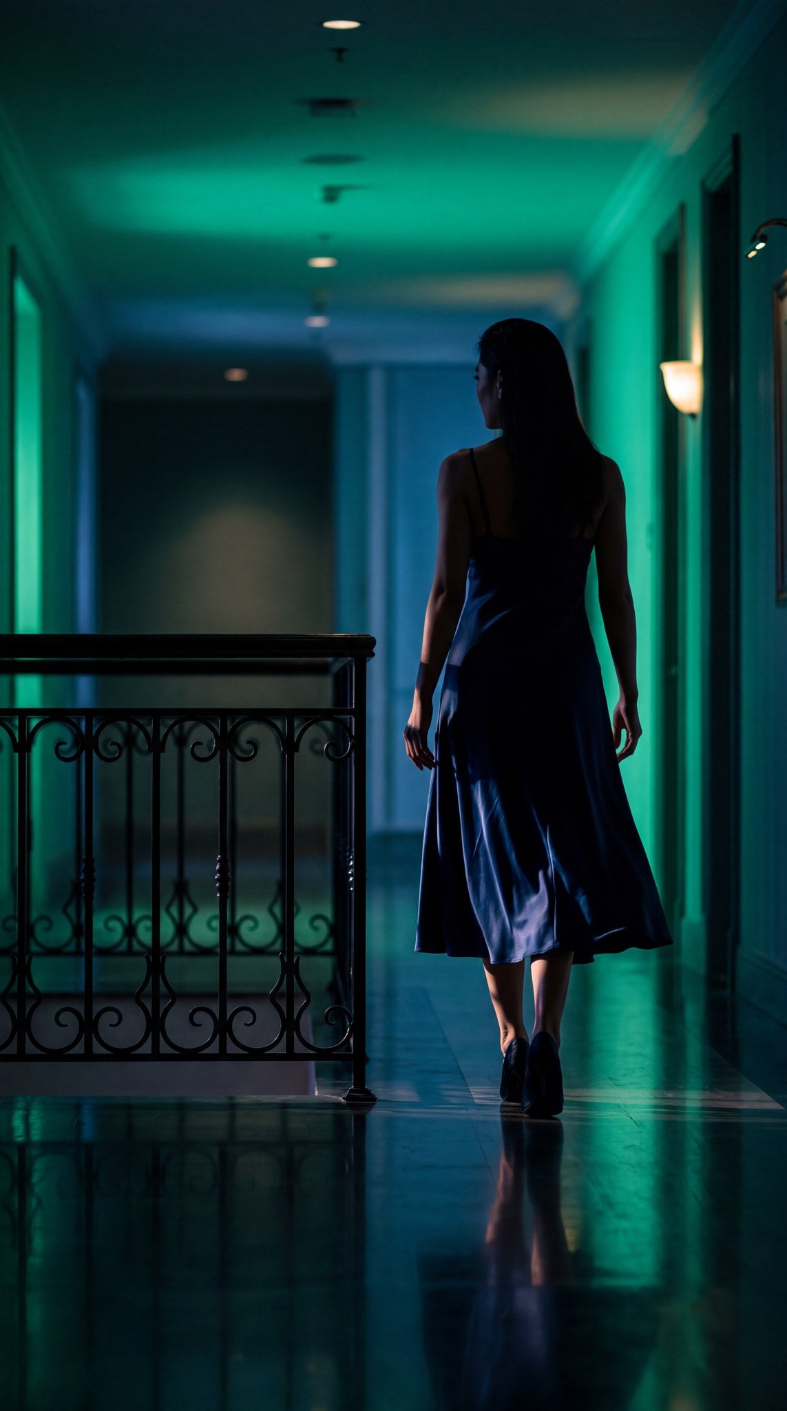 Midnight Corridor Art - Cinematic Elegance