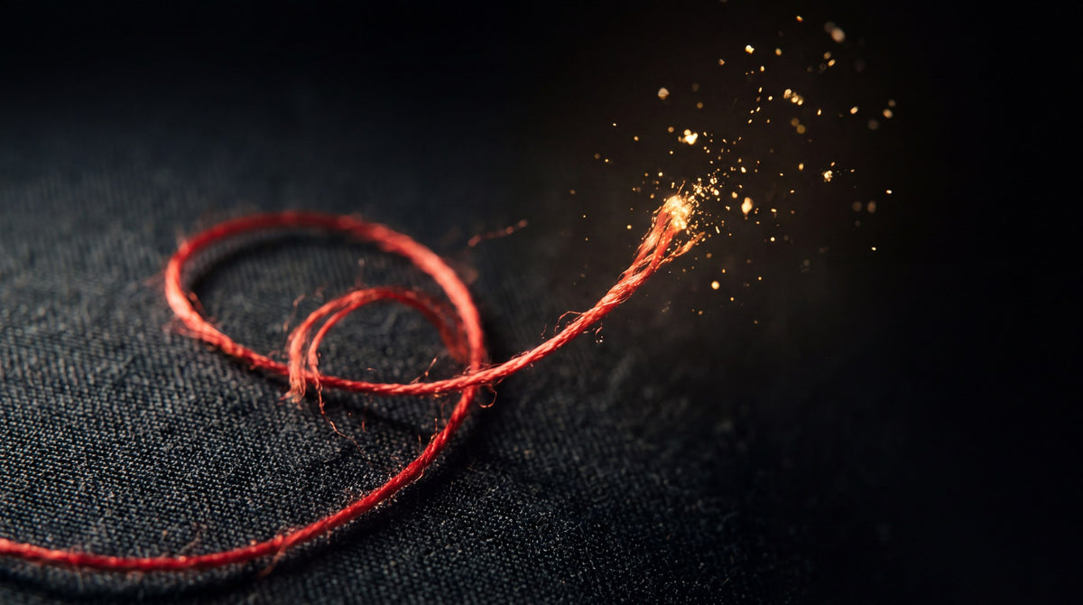 Ignited Crimson Thread - Macro Spark Art