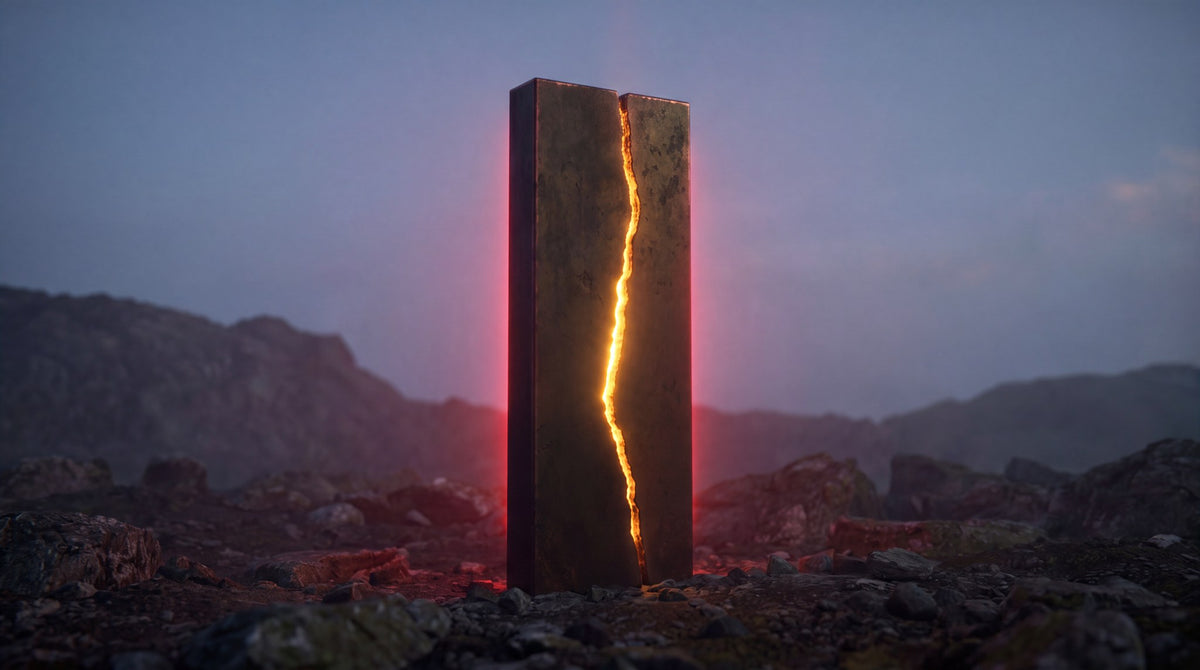 Luminous Monolith Art - Twilight Rift Glow
