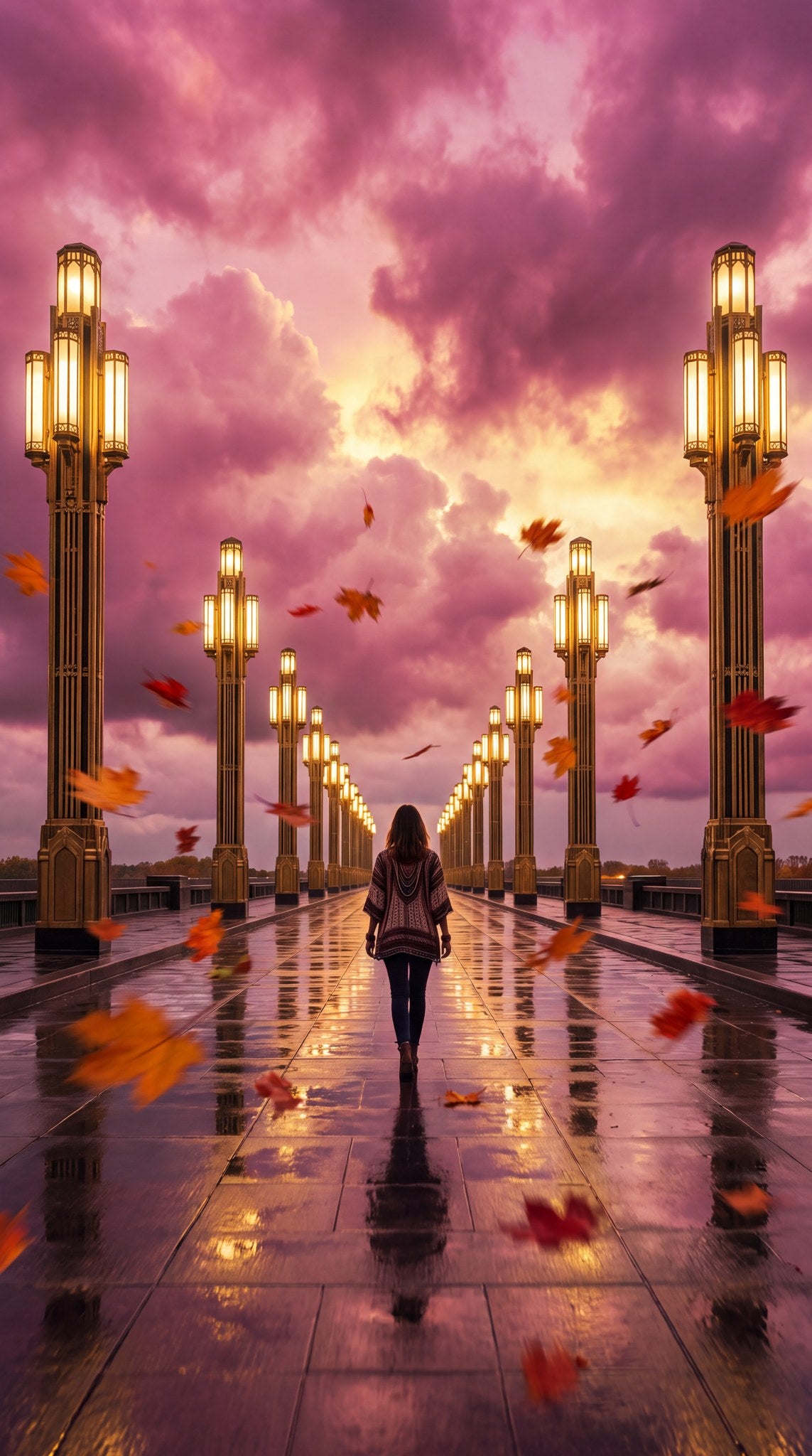 Autumn Twilight Promenade Art