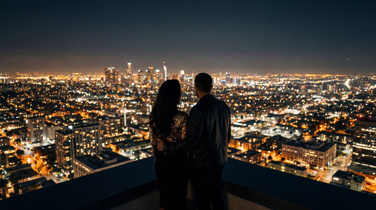 City Lights Skyline Canvas - Midnight Romance