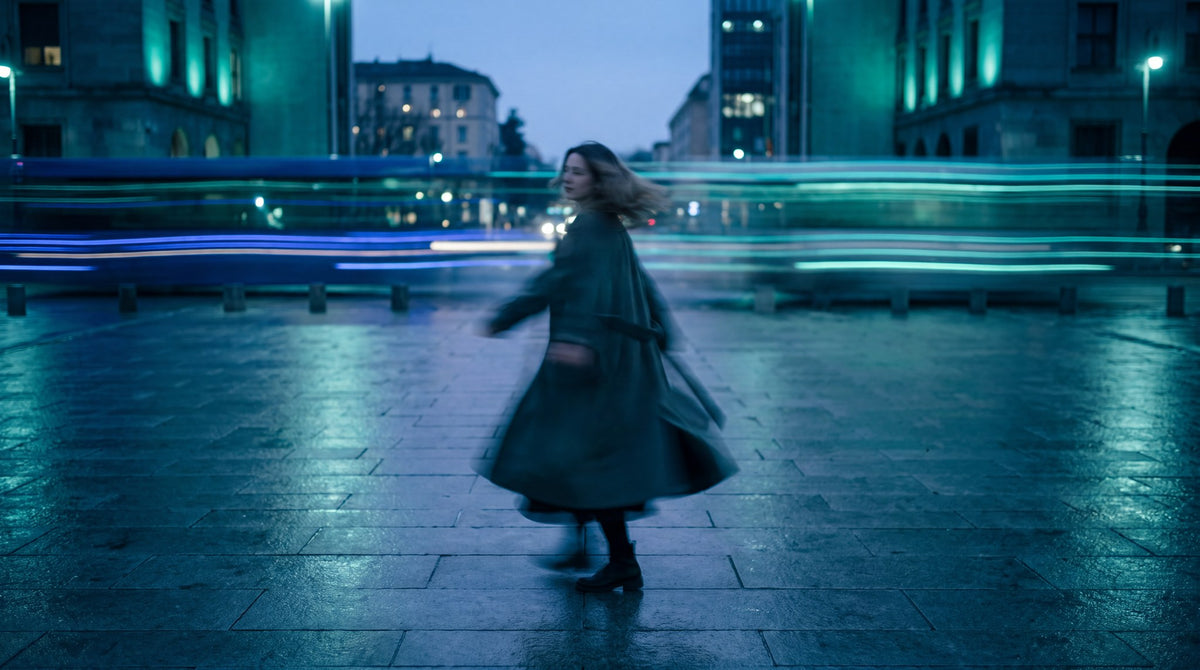 City Spin Blurred Urban Night Wall Art