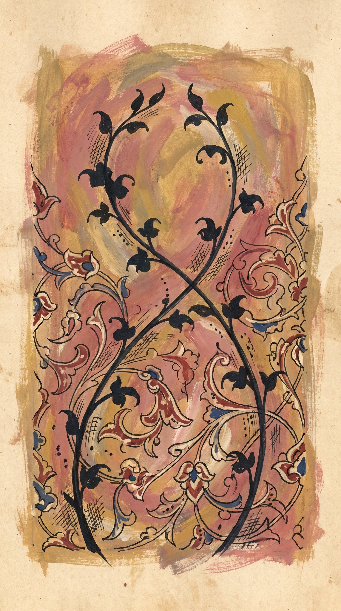 Gothic Botanical Vintage Arabesque Wall Art