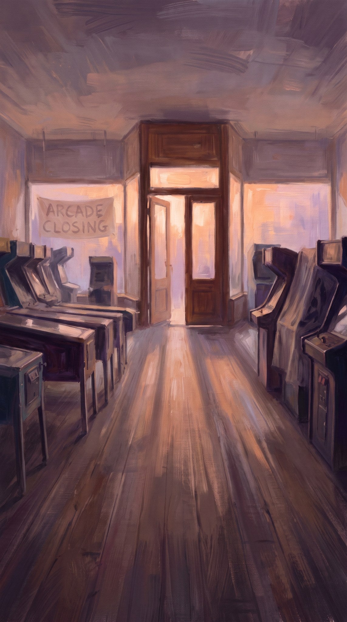Arcade Closing Retro Sunset Art