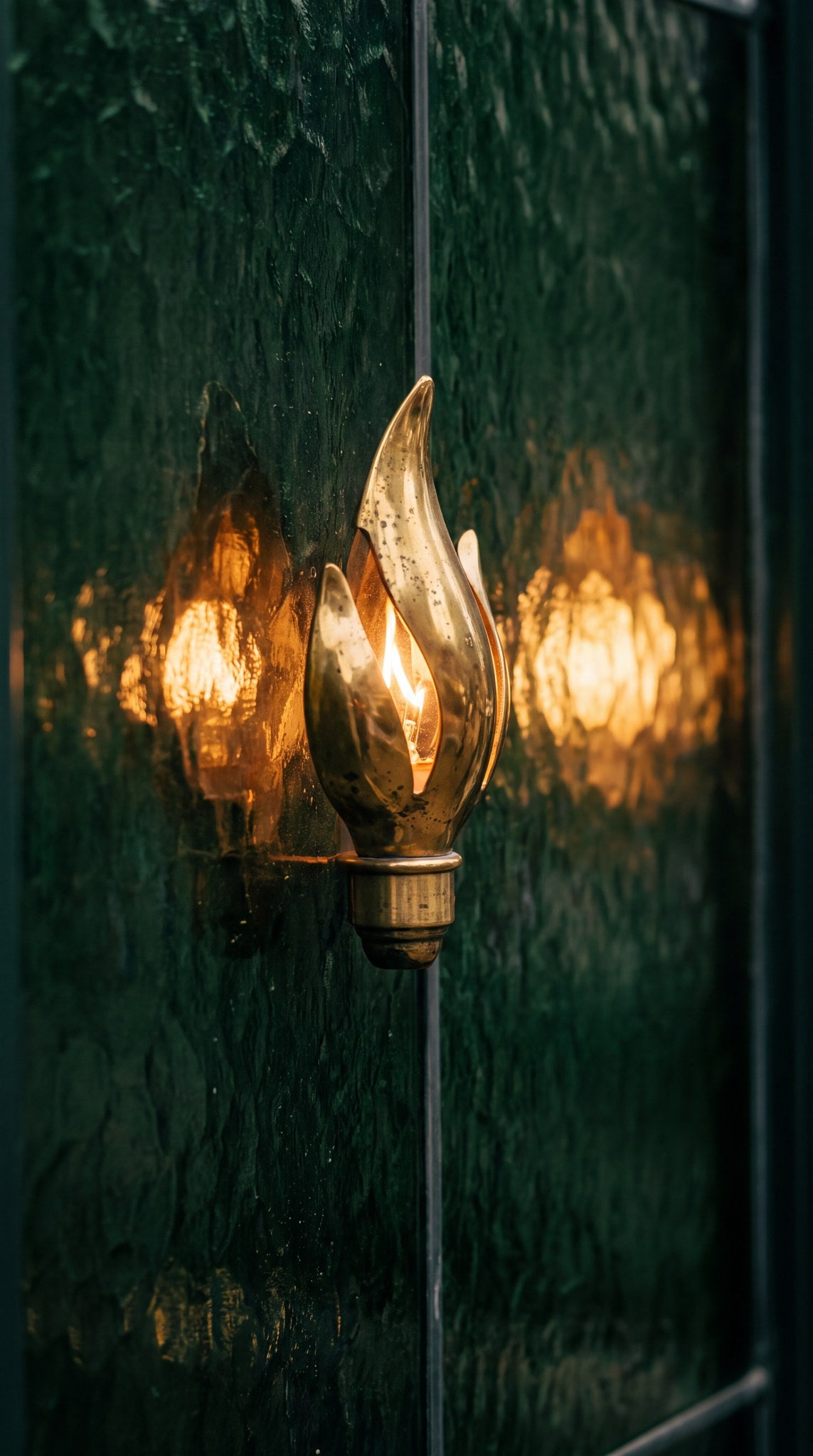 Golden Flame Sconce Architectural Art