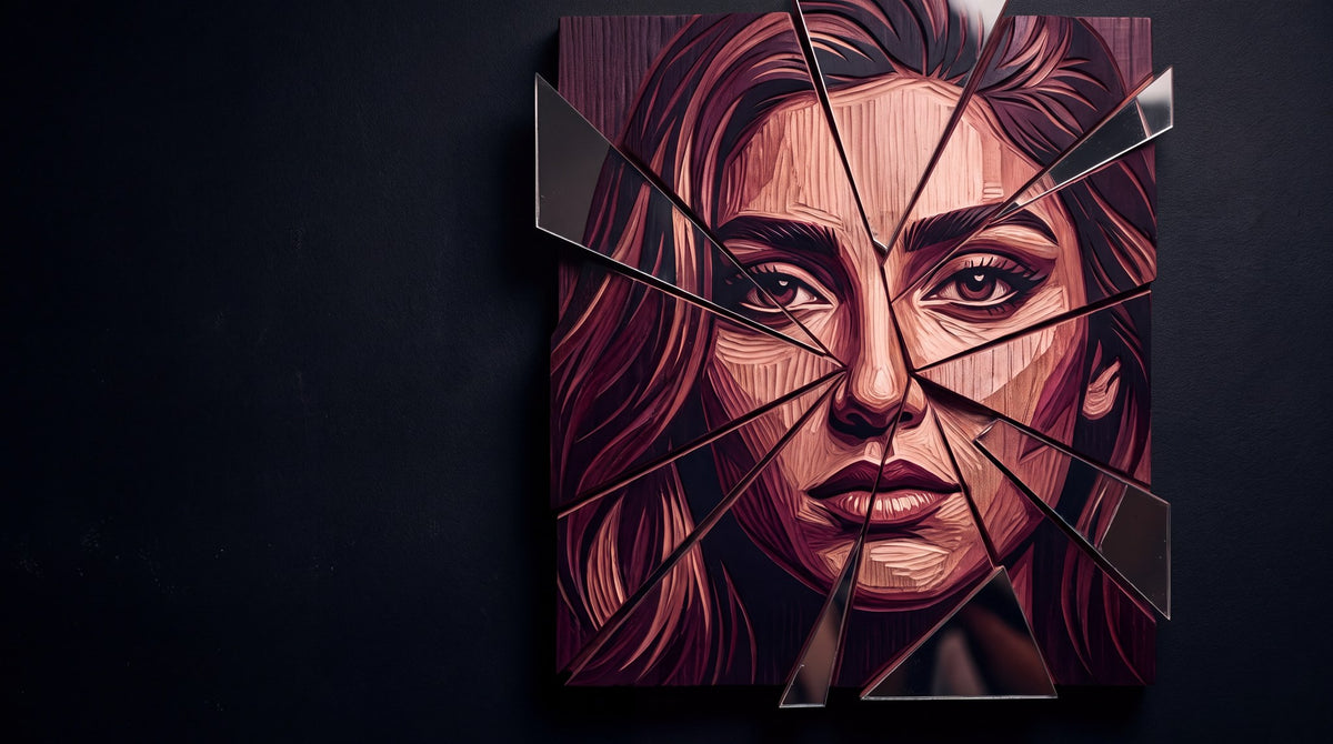 Shattered Reflection Carved Portrait