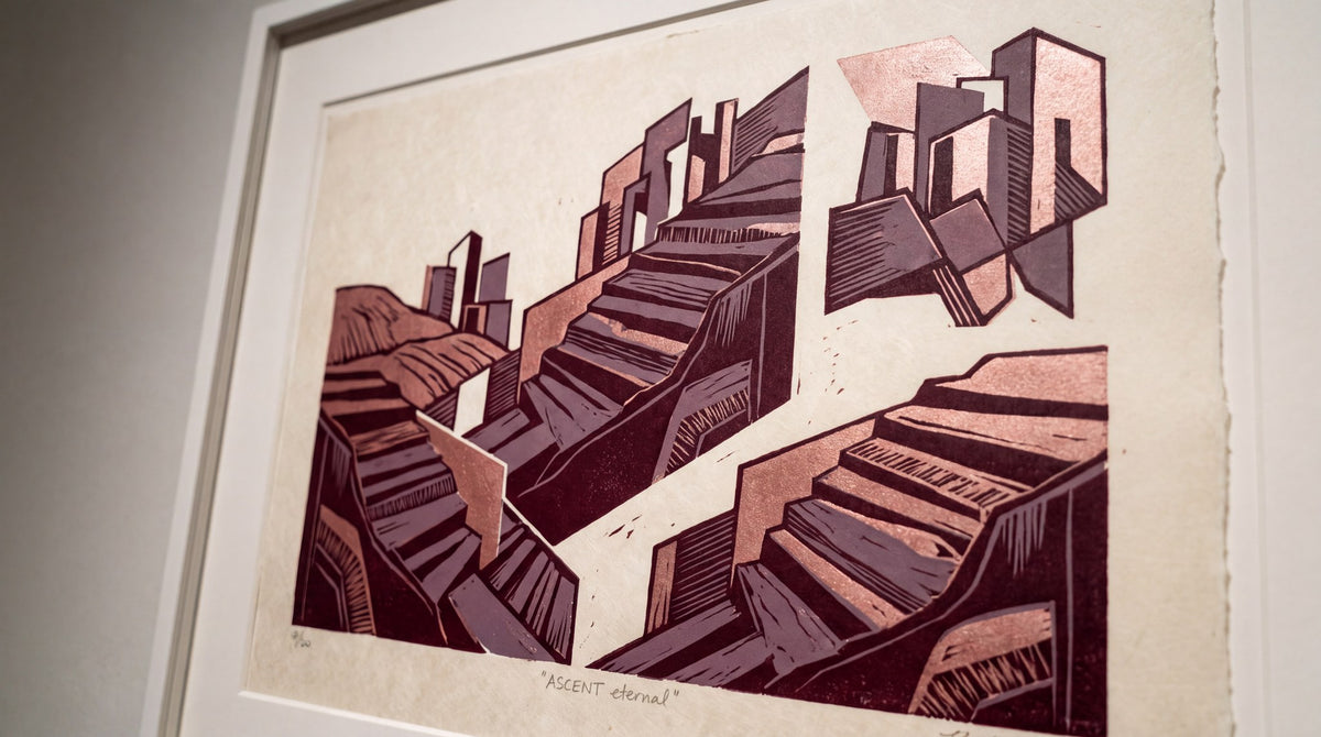 Ascent Eternal Brutalist Staircase Art Print