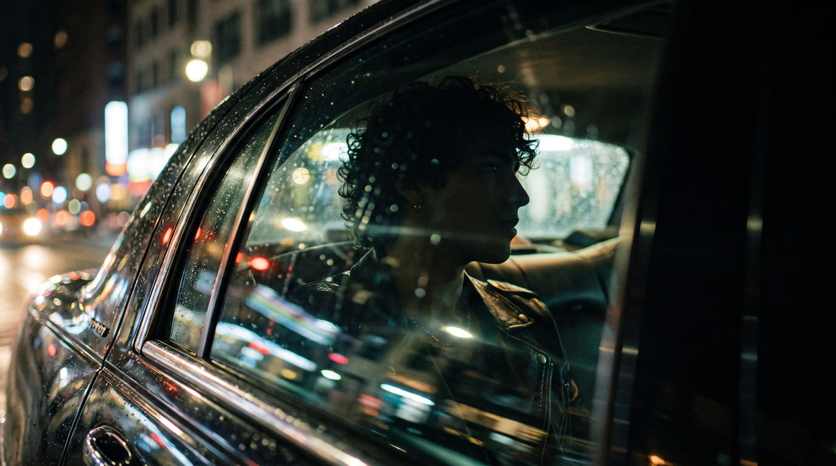 Nocturnal Taxi Ride Cinematic Art Print