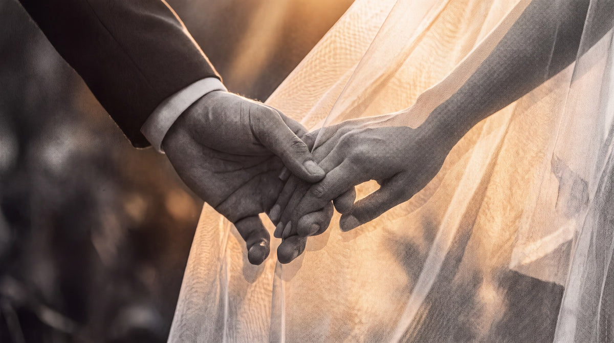 Golden Hour Bridal Hands Art Print