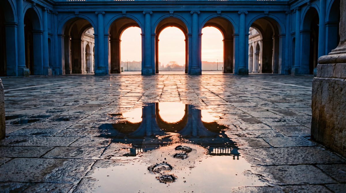 Threshold Reflection Architectural Colonnade