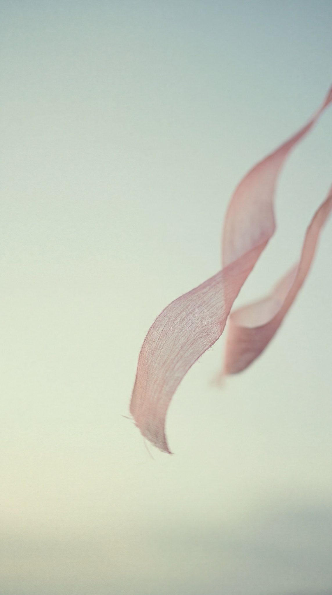Ethereal Ribbons Floating in Sky Minimalist Art