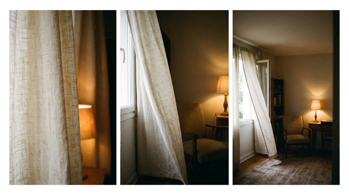 Quiet Corner Golden Hour Triptych Photography Art