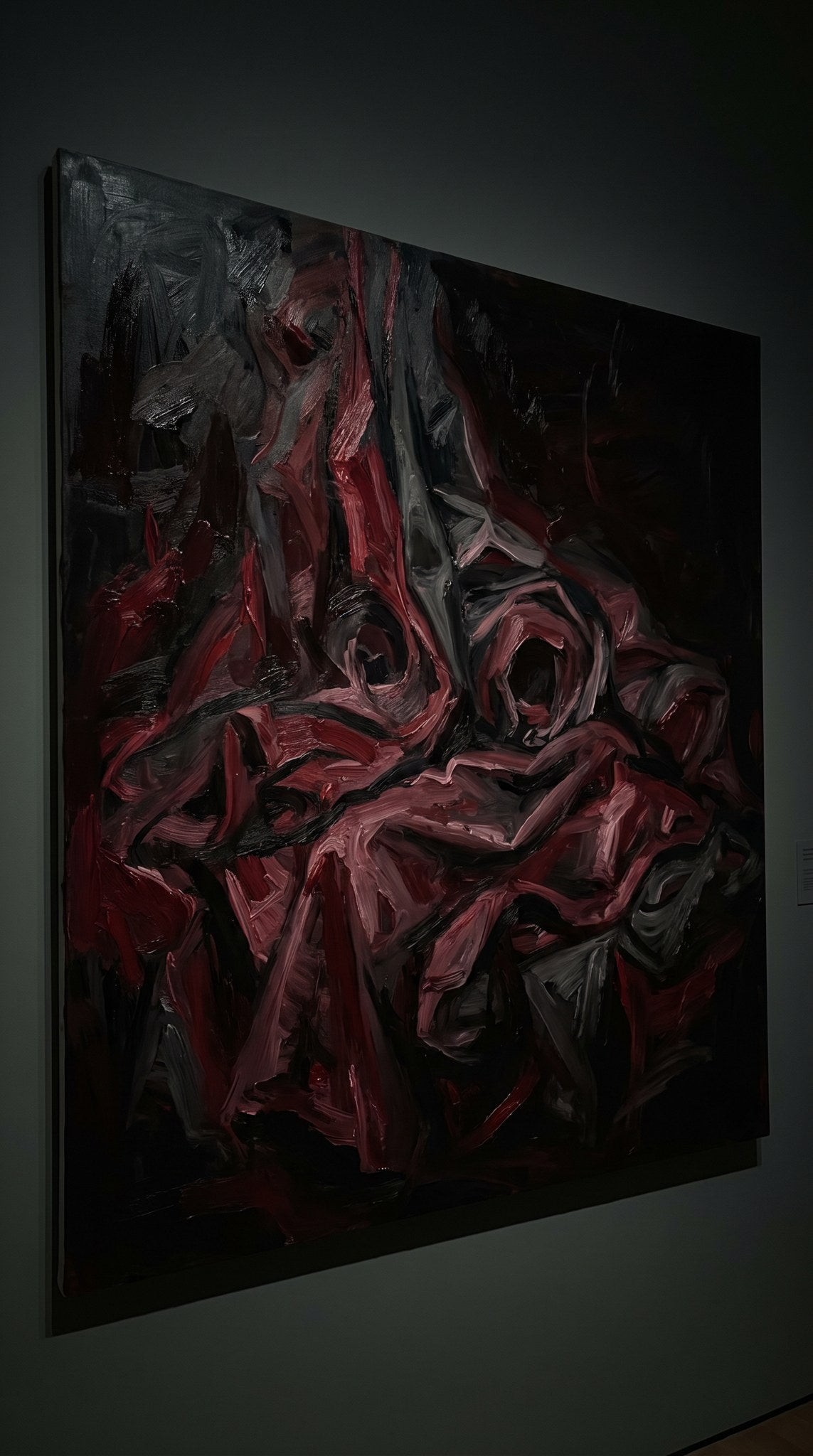 Crimson Folds Impasto Oil Painting