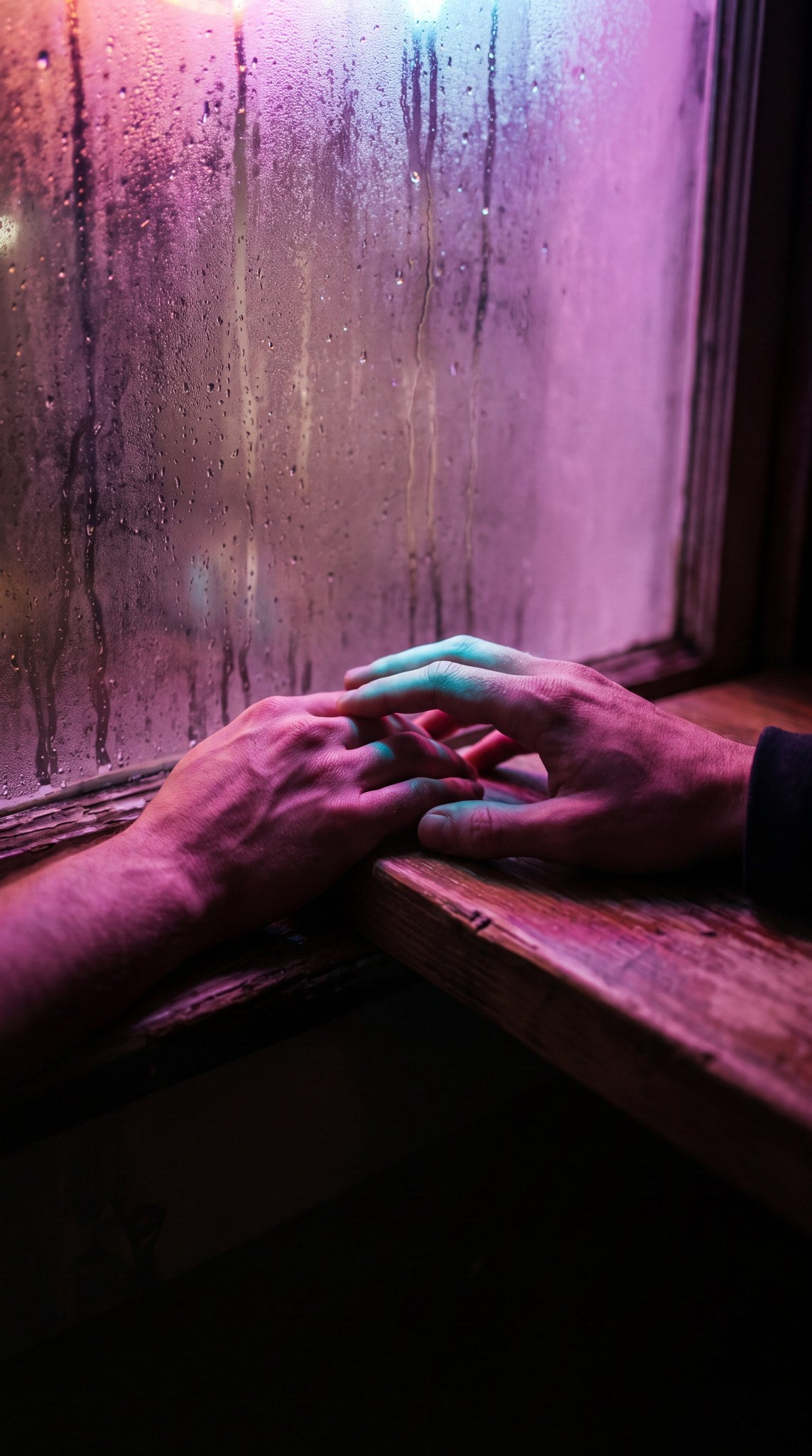 Neon Rain Whispers Intimate Fine Art Print