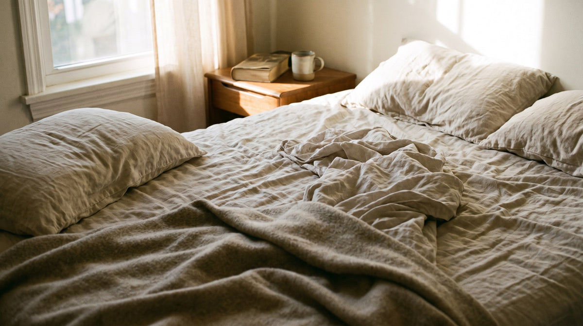 Quiet Morning Linen Bed Art