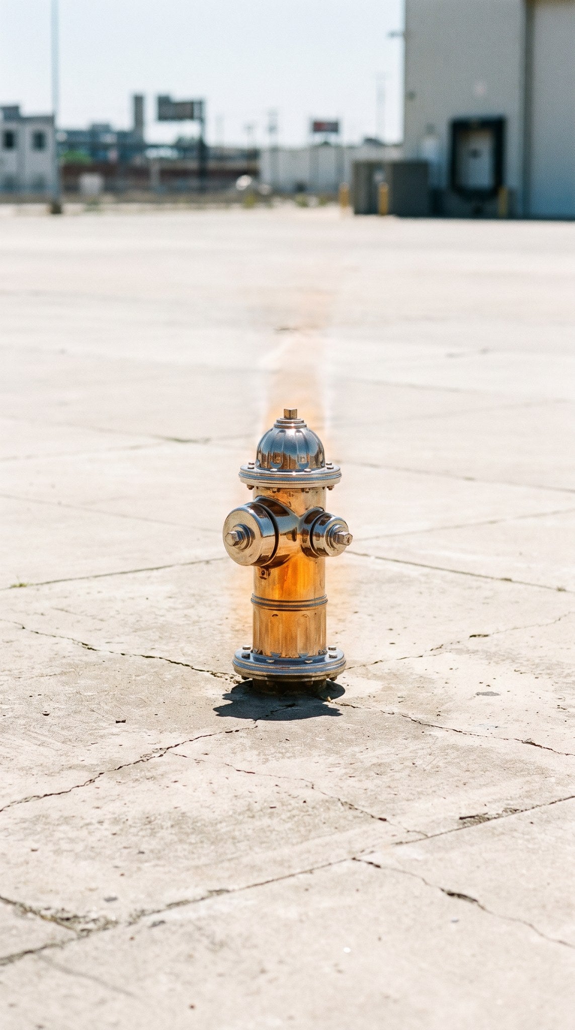 Golden Industrial Fire Hydrant Wall Art Print