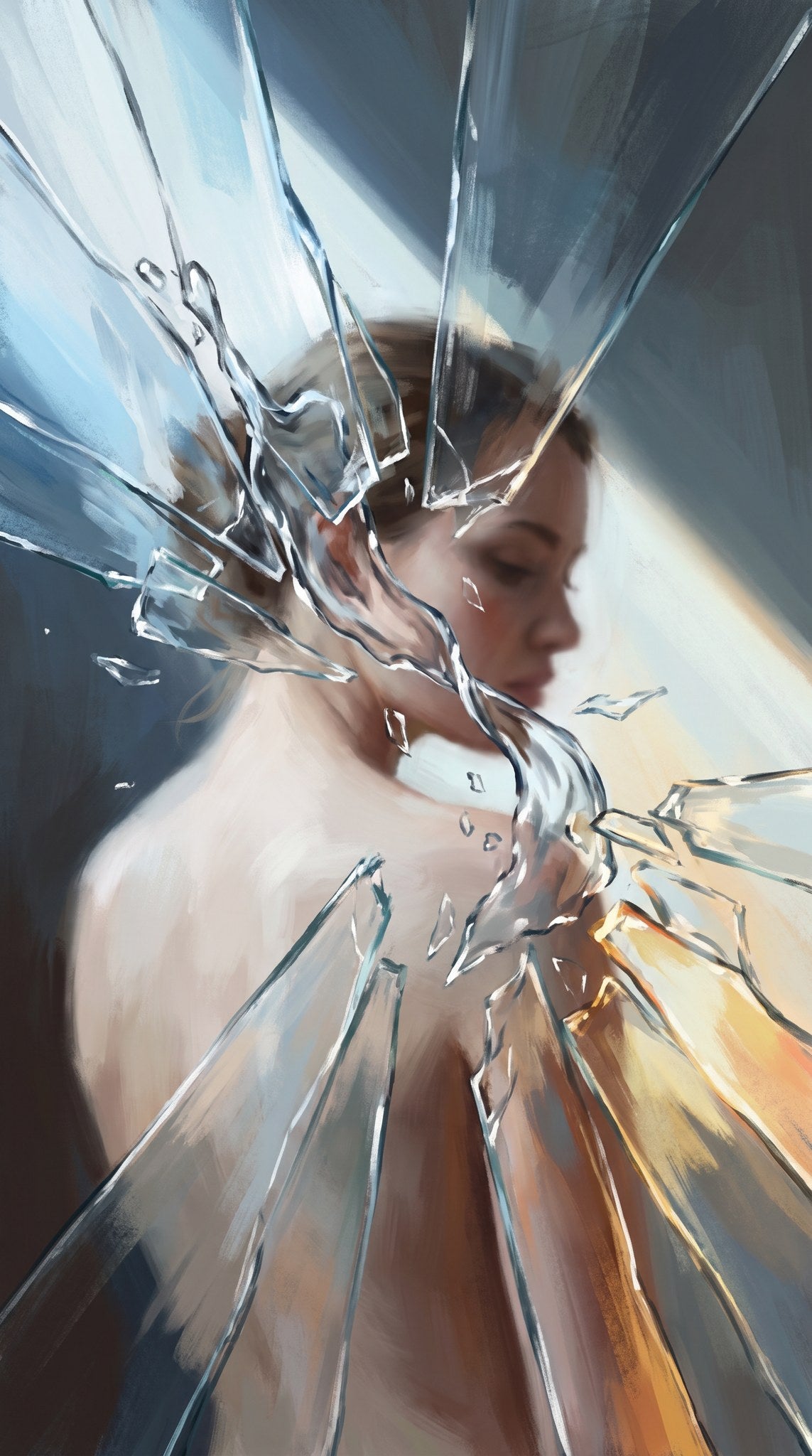 Shattered Reflection Surreal Portrait Art