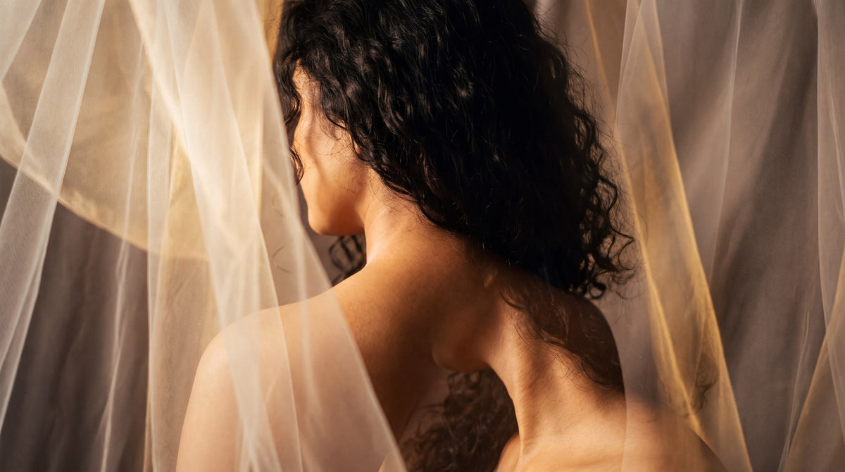 Golden Veil Intimate Chiaroscuro Portrait Art