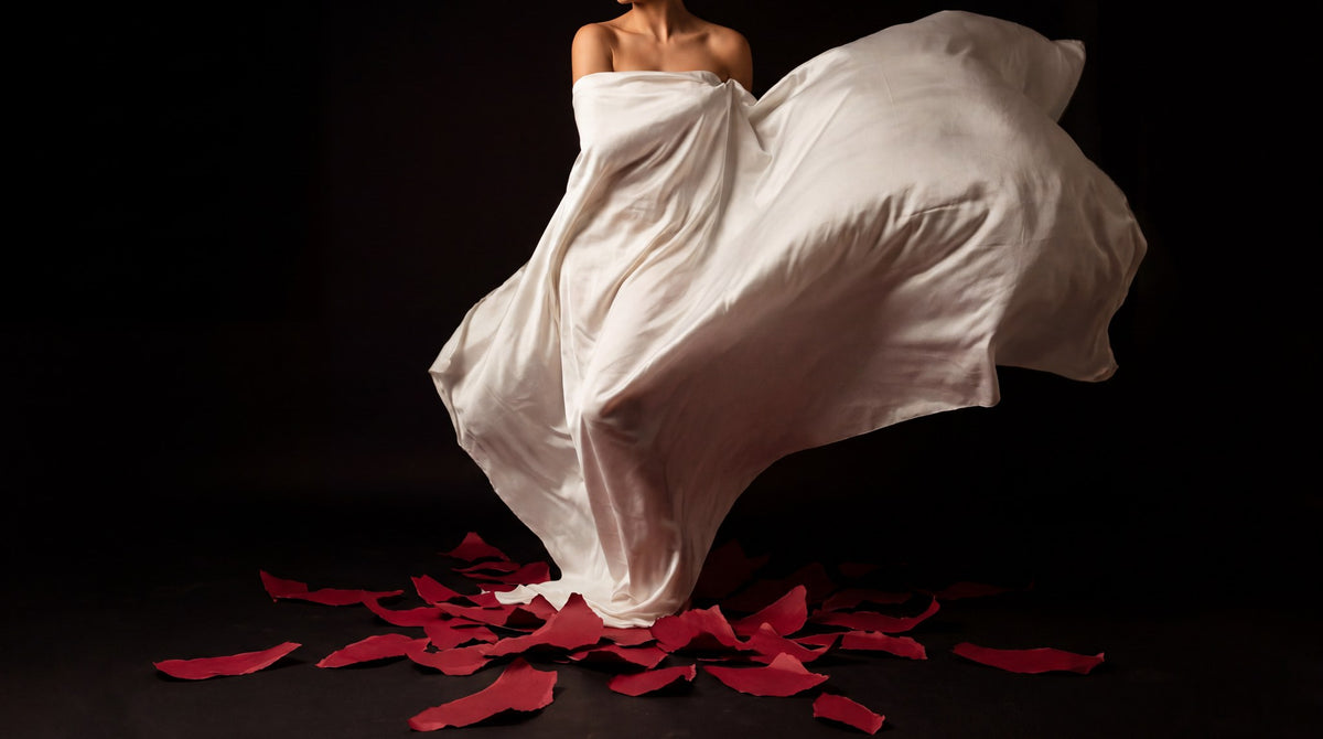 Crimson Echo Dramatic Draped Art Print