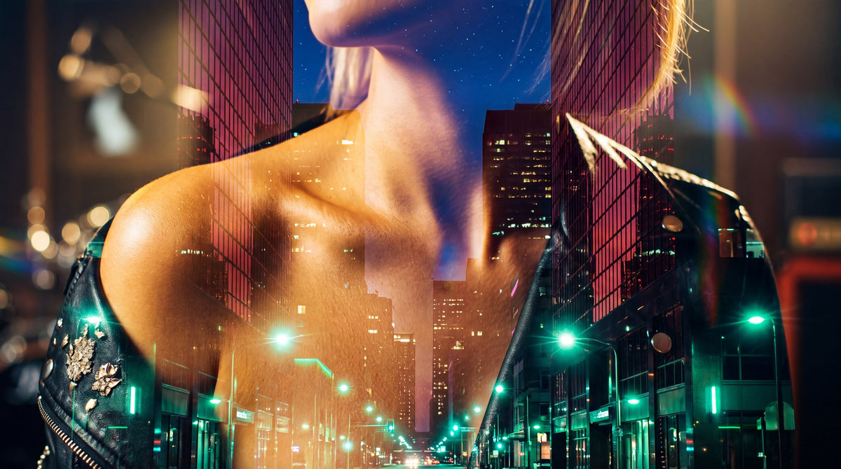 Urban Pulse Double Exposure City Portrait