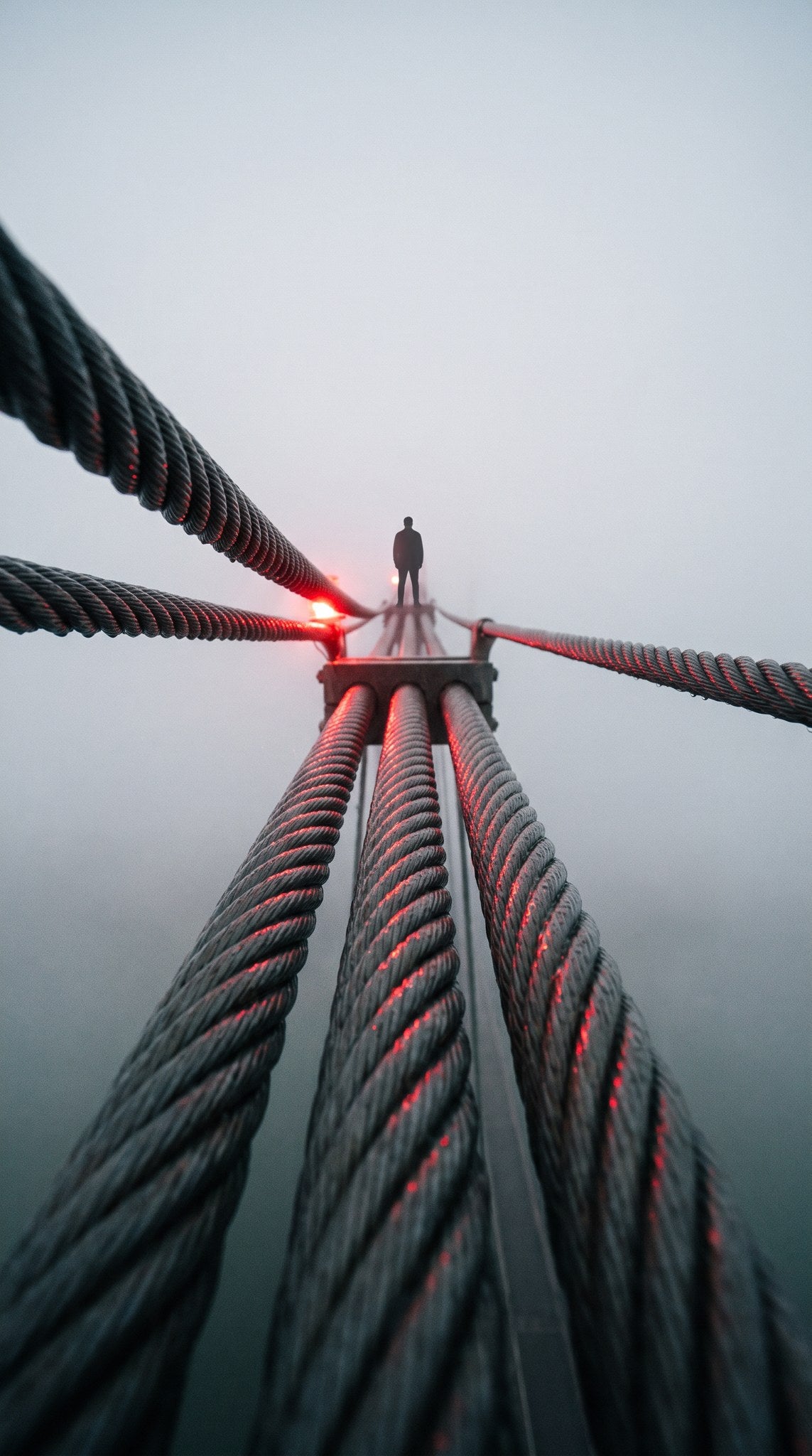 Solitude on the Bridge Steel Cables