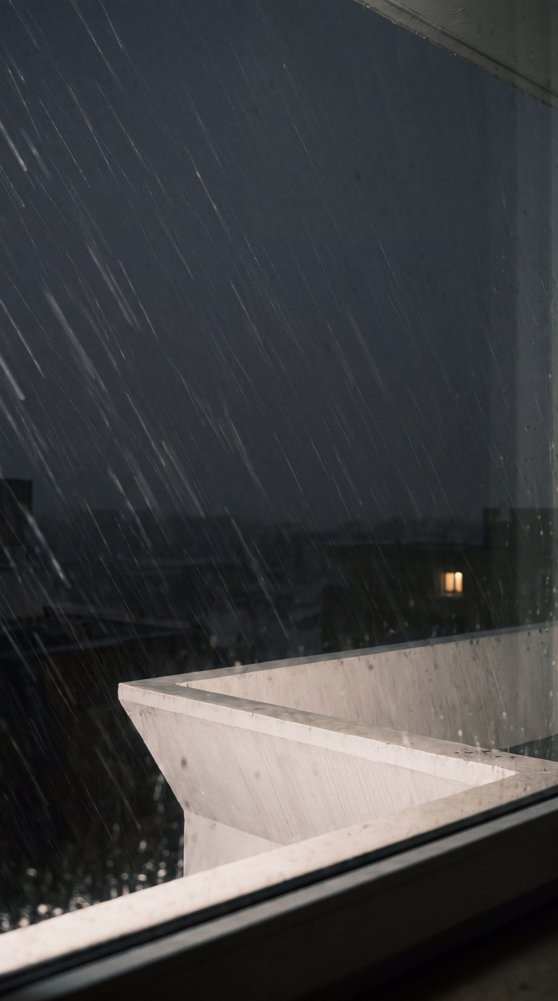 Rainy Balcony Solitude Nightscape