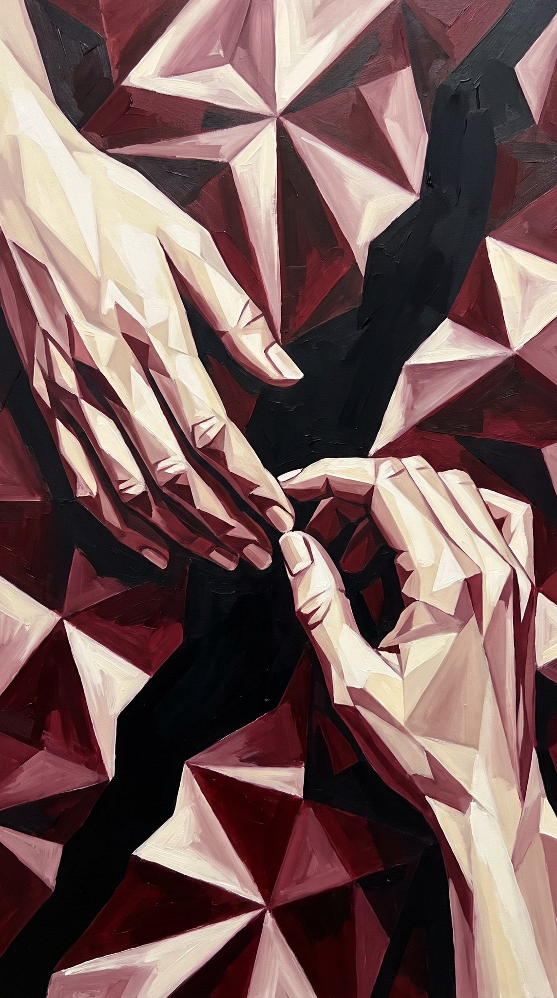 Faceted Touch Geometric Hands Art