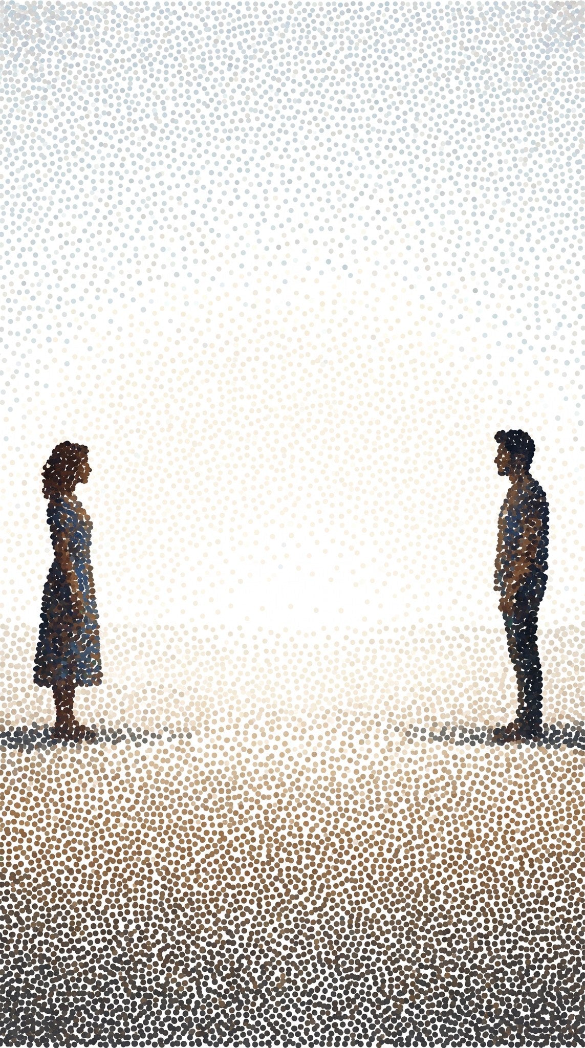 Silent Frequencies Pointillist Couple Art
