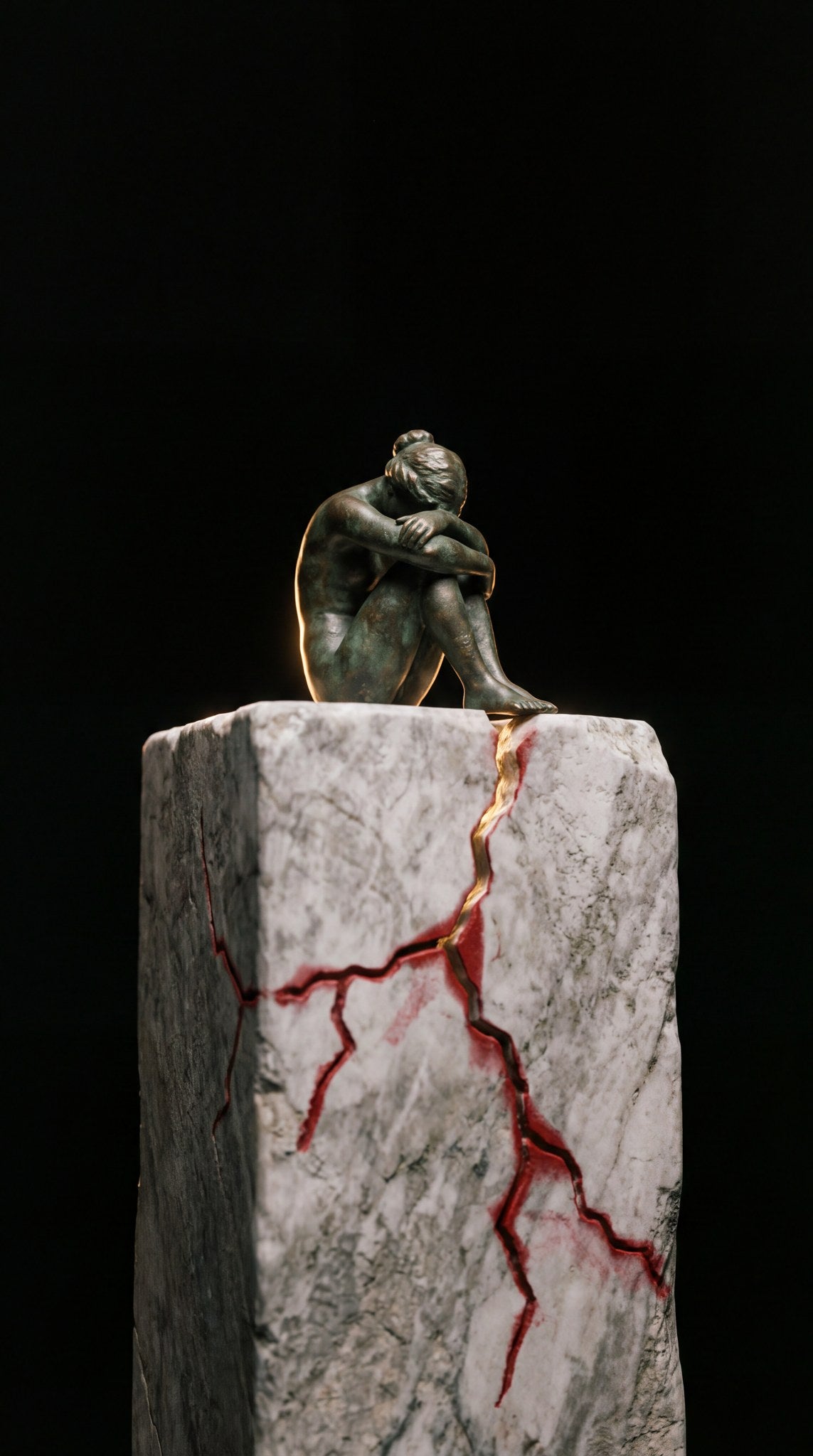 Silent Fracture Bronze Sculpture Art