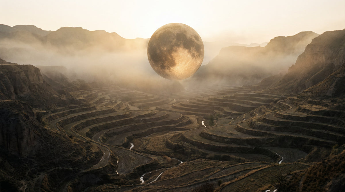 Surreal Celestial Valley Art - Mystic Horizon