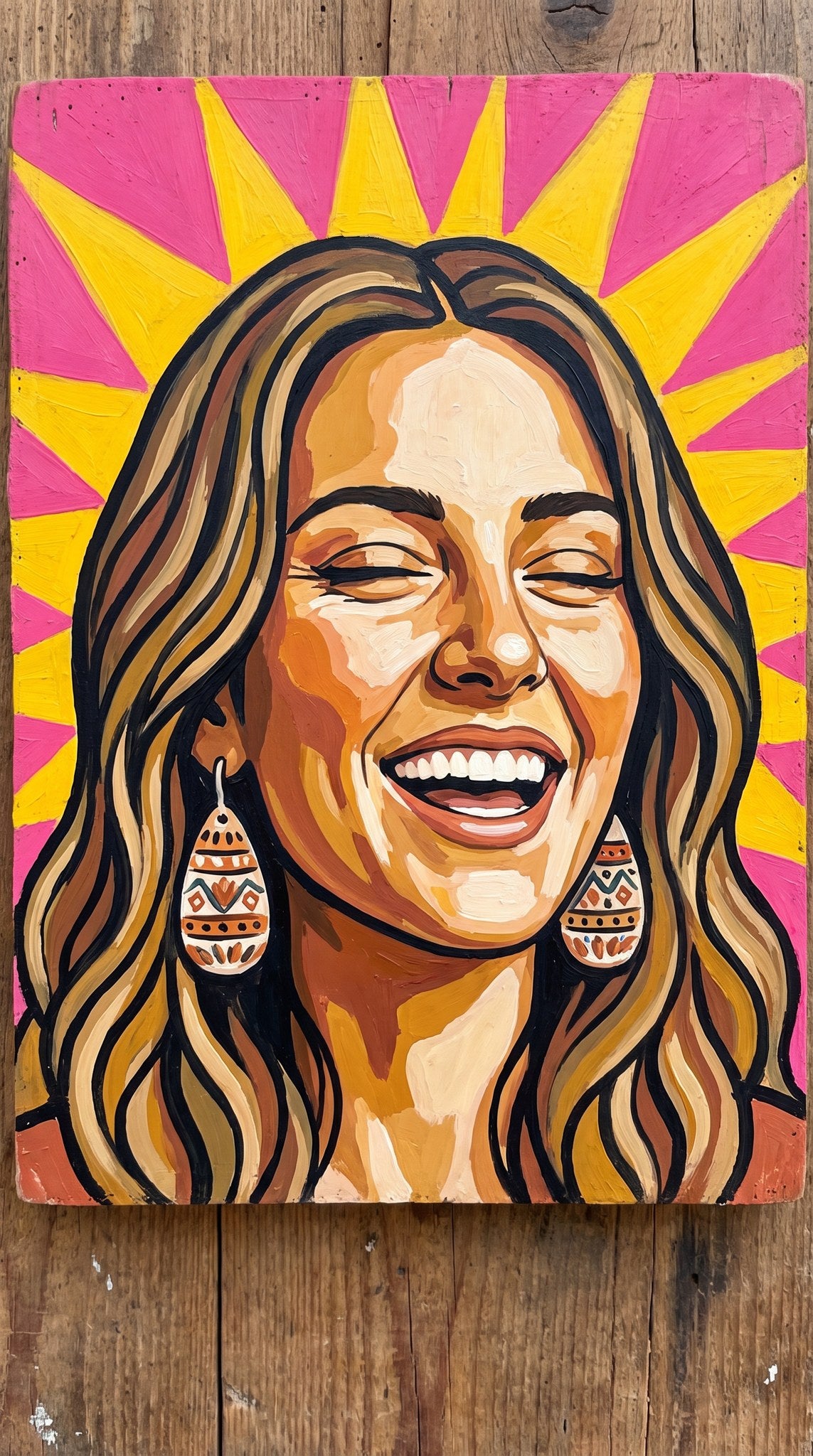 Radiant Joy Boho Pop Art Portrait