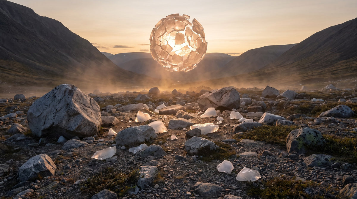 Surreal Floating Ice Sphere Art