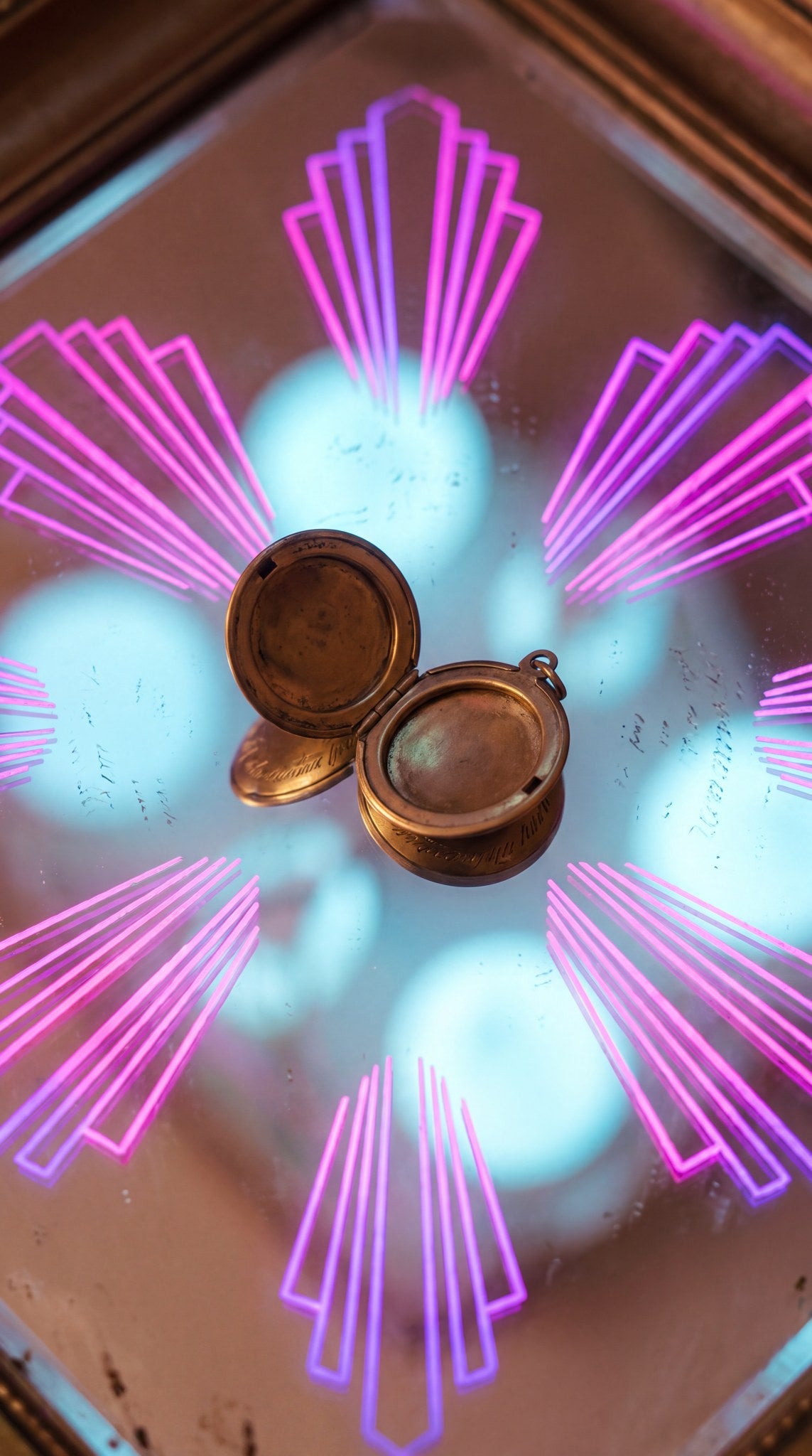 Neon Deco Locket Antique Reflection Art
