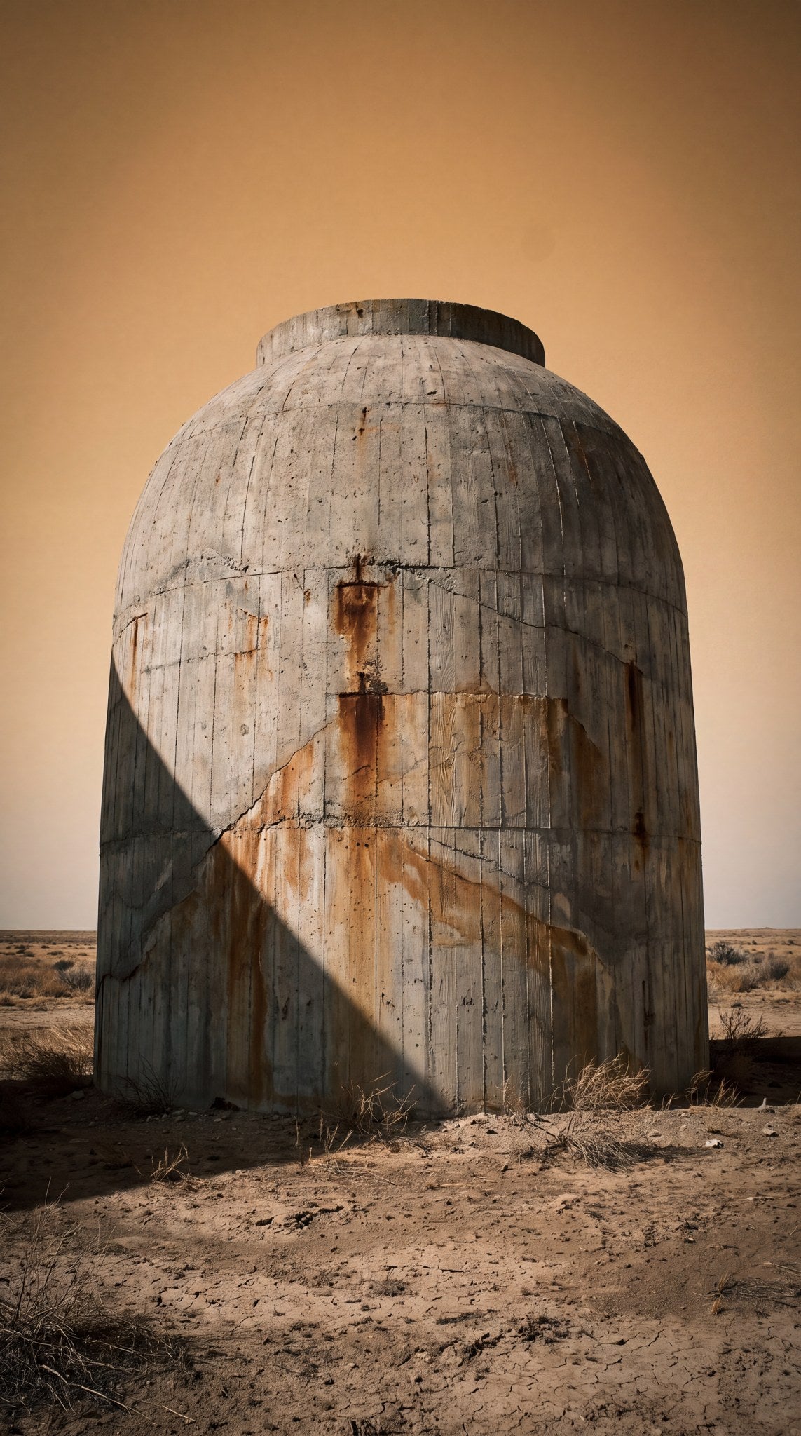 Brutalist Desert Silo Architectural Art