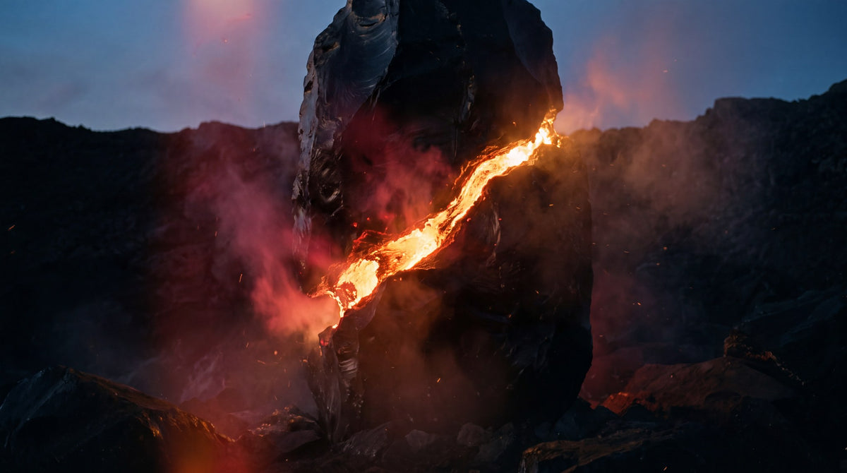 Molten Obsidian Monolith Art