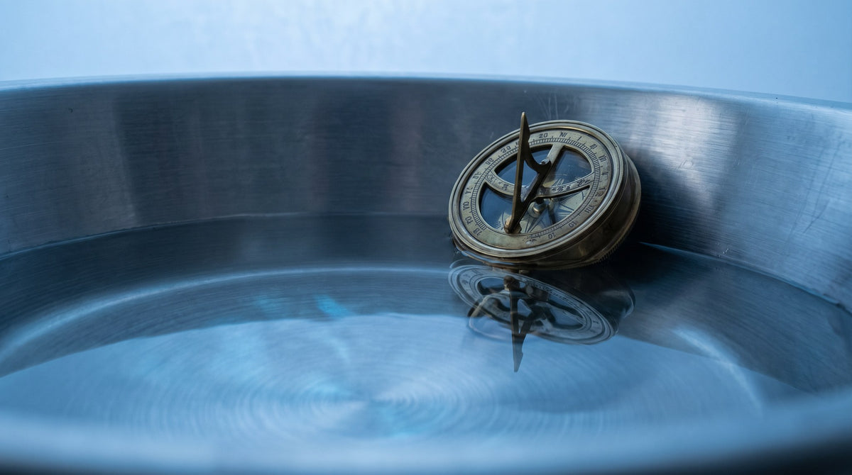 Vintage Brass Sundial Still Life Art