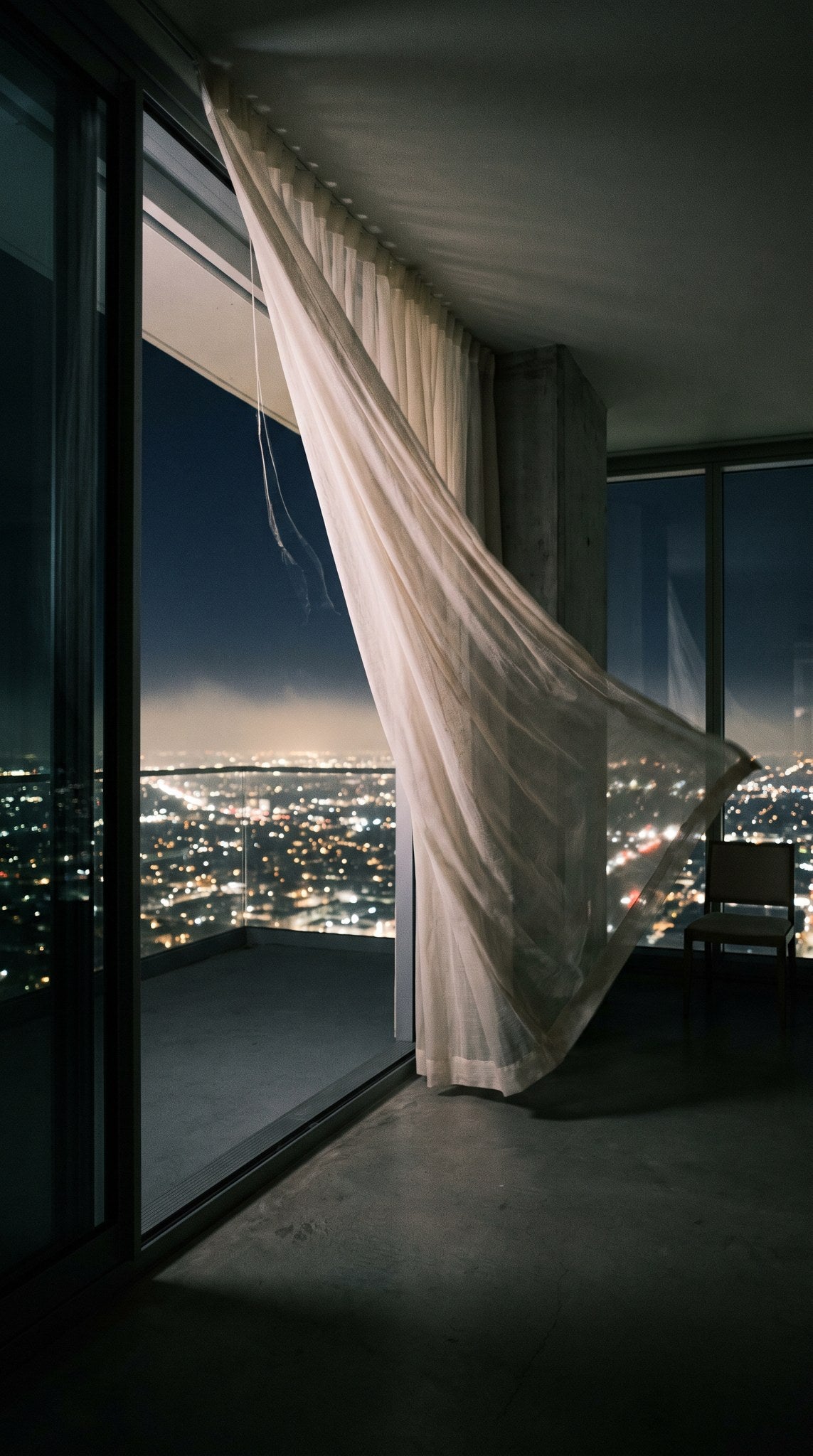 Midnight Skyline Curtain Breeze Fine Art Print