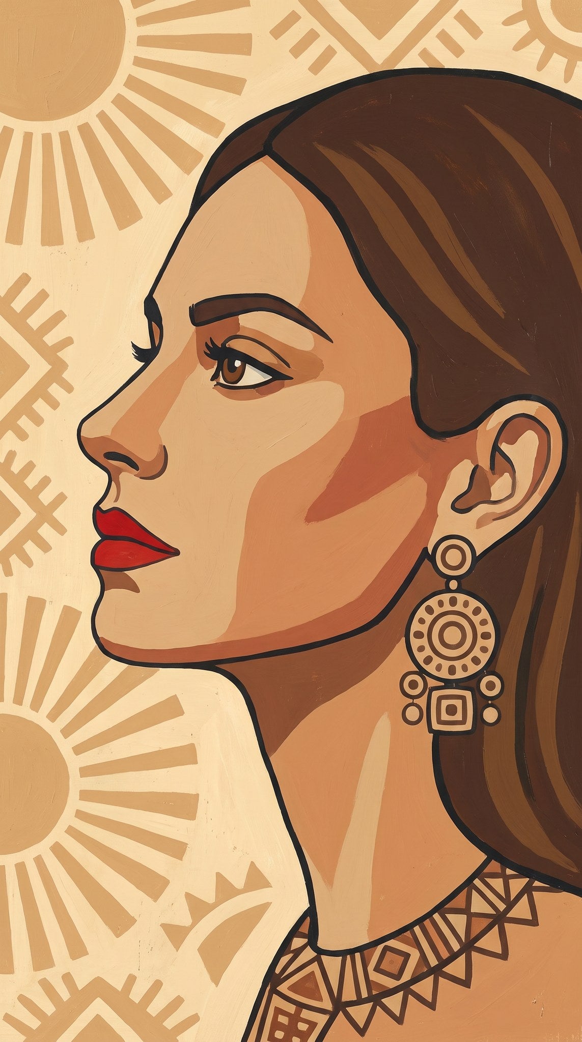 Desert Solitude Boho Woman Portrait Art