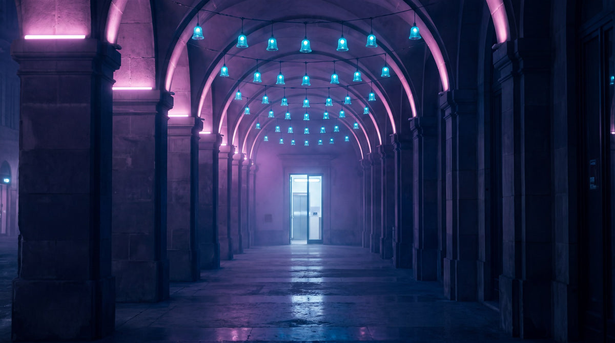 Neon Arches Illuminated Arcade Portal