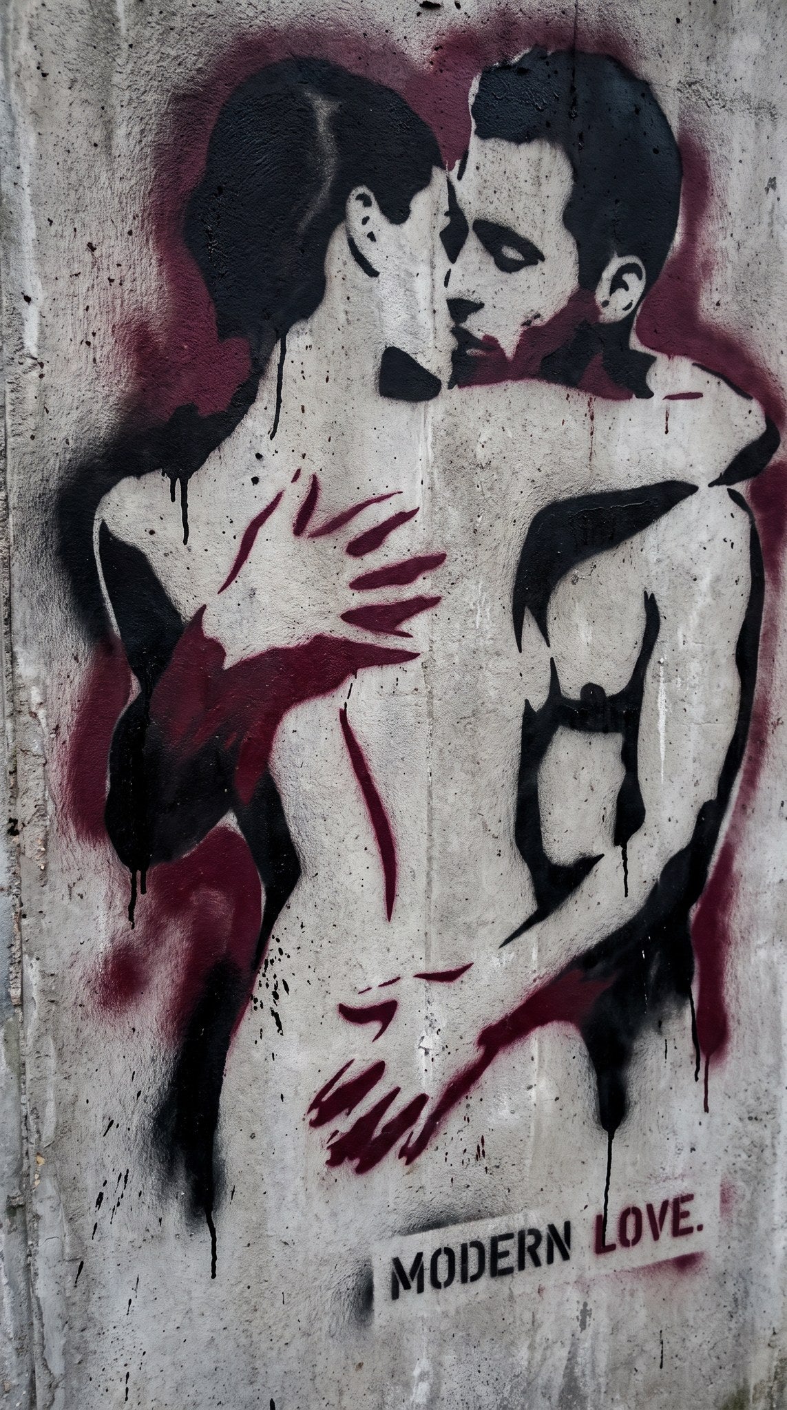 Modern Love Stencil Urban Art Piece