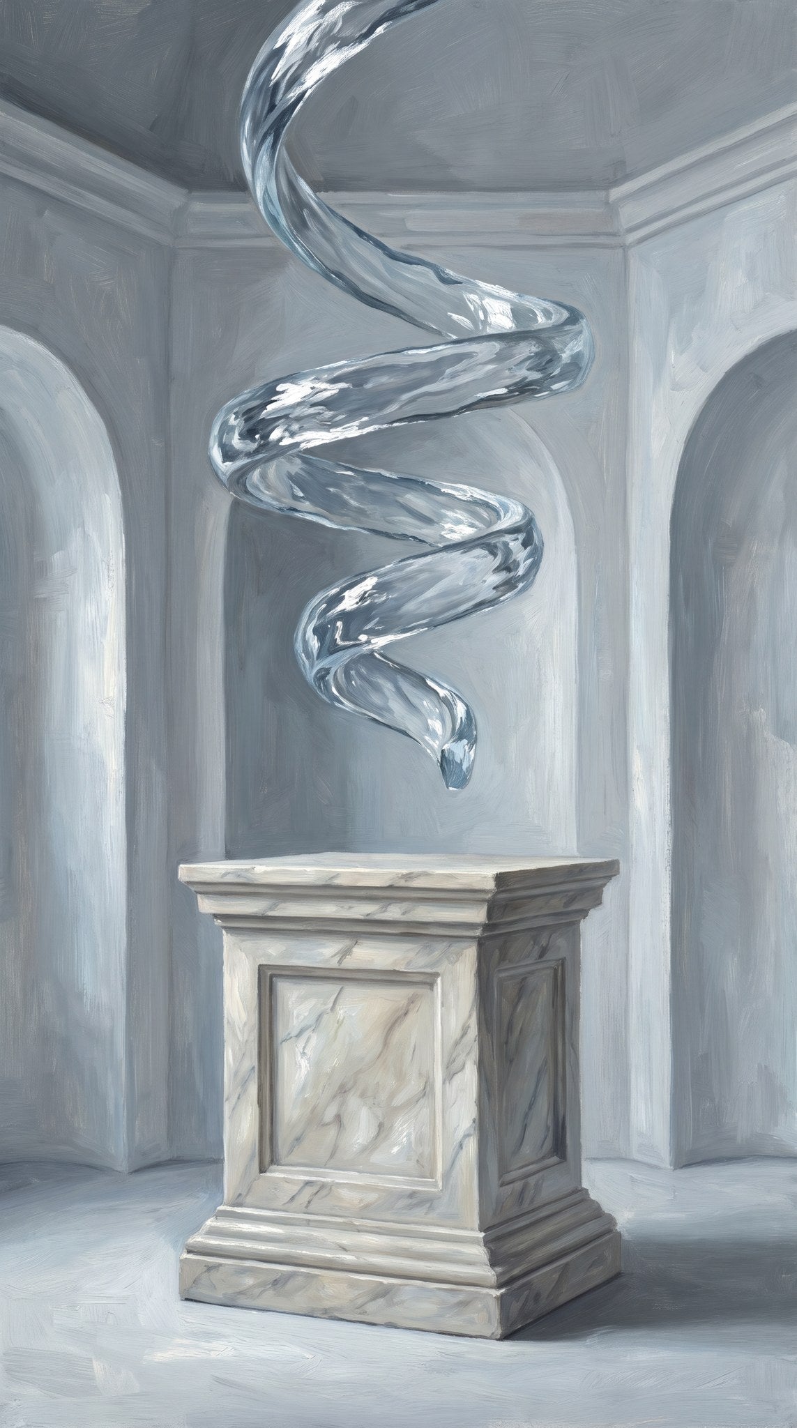 Liquid Ascent Surreal Pedestal Art