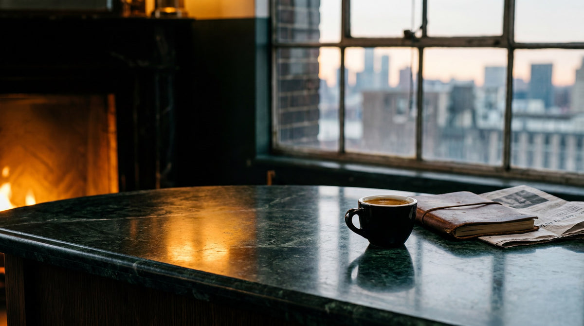 City Dusk Espresso - Cozy Loft View